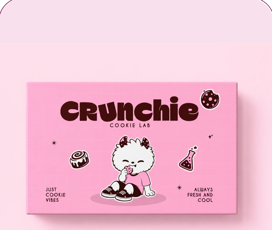 Caja rosa Crunchie para la presentación individual